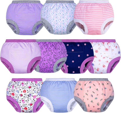 Toddler Potty Training Pants- 100% Cotton Unisex Baby Pee Underpants 10-Pack, 12M-4T