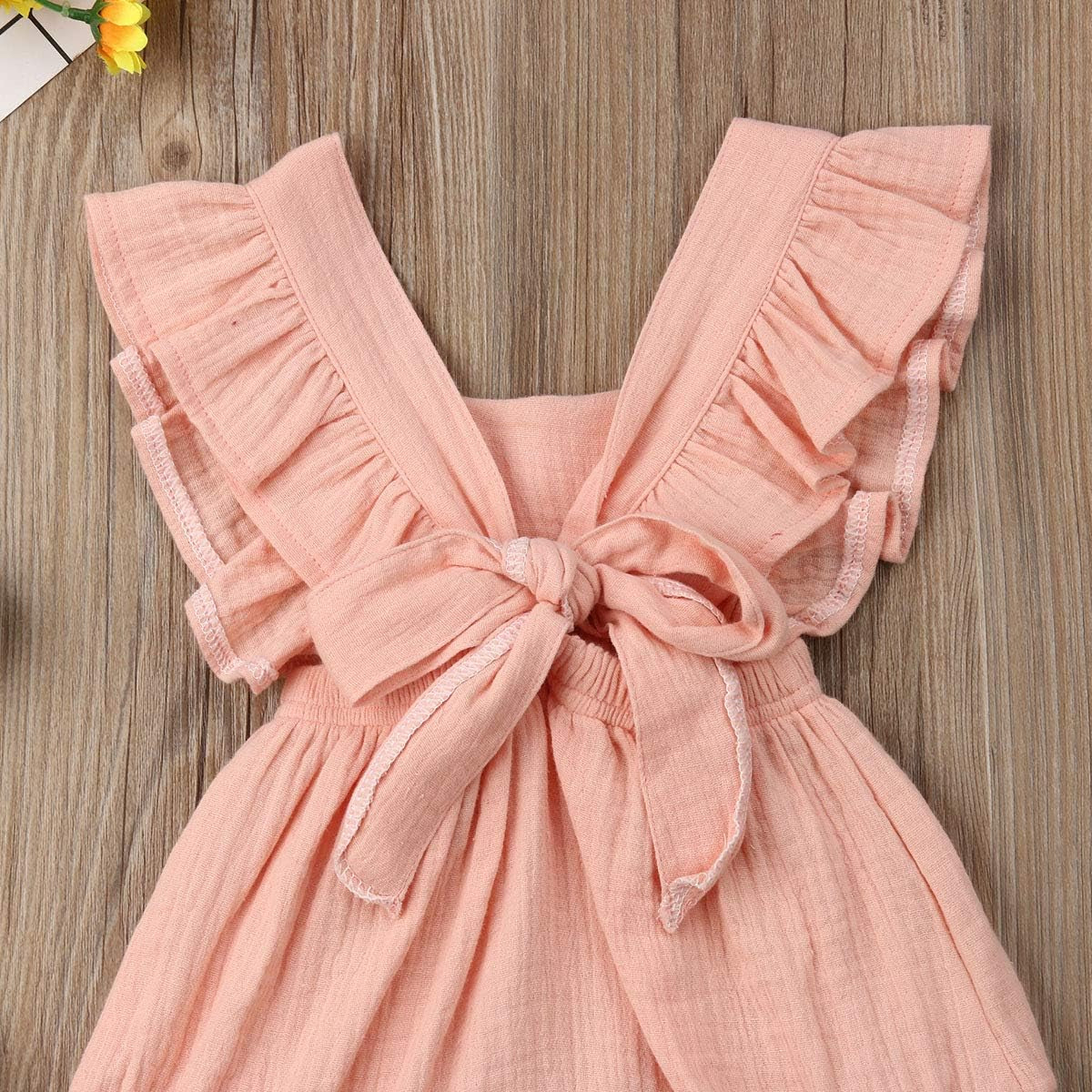 Toddler Baby Girl Ruffled Rompers Sleeveless Cotton Romper Bodysuit Jumpsuit Clothes